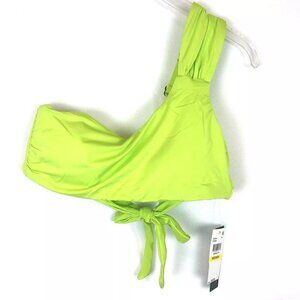 Soluna Swim Women’s Neon Green Asymmetrical Bikini Top Size M